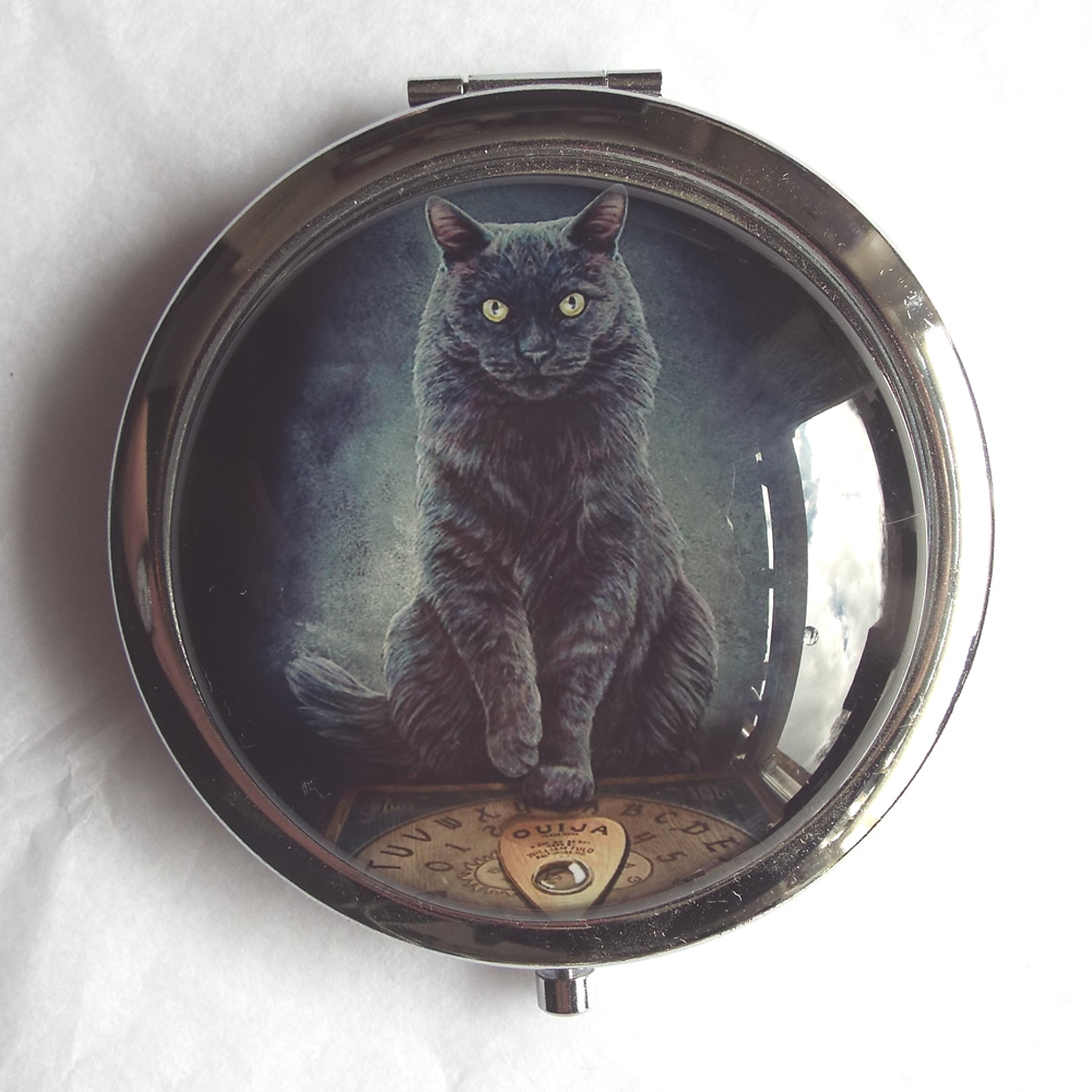 His Master's Voice Black Cat Handbag Mirror