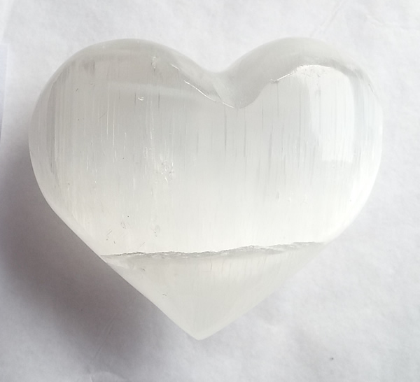 65mm Selenite Heart