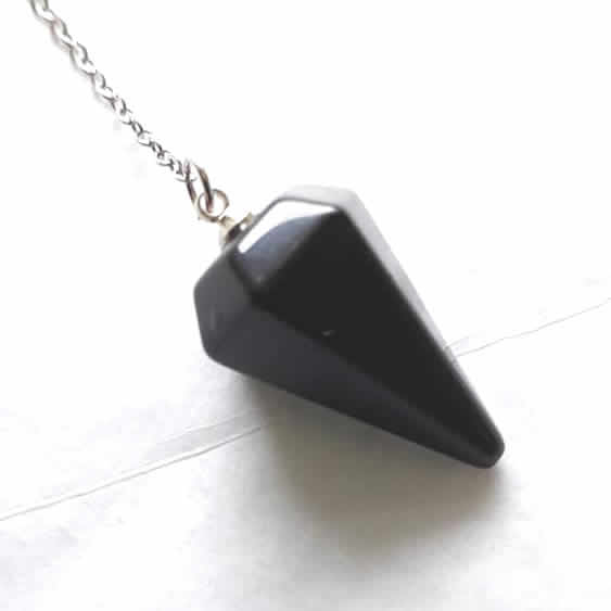 Black Obsidian Angled Cone Pendulum