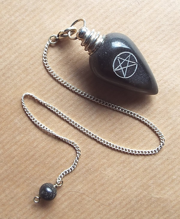 Black Agate Pentagram Pendulum