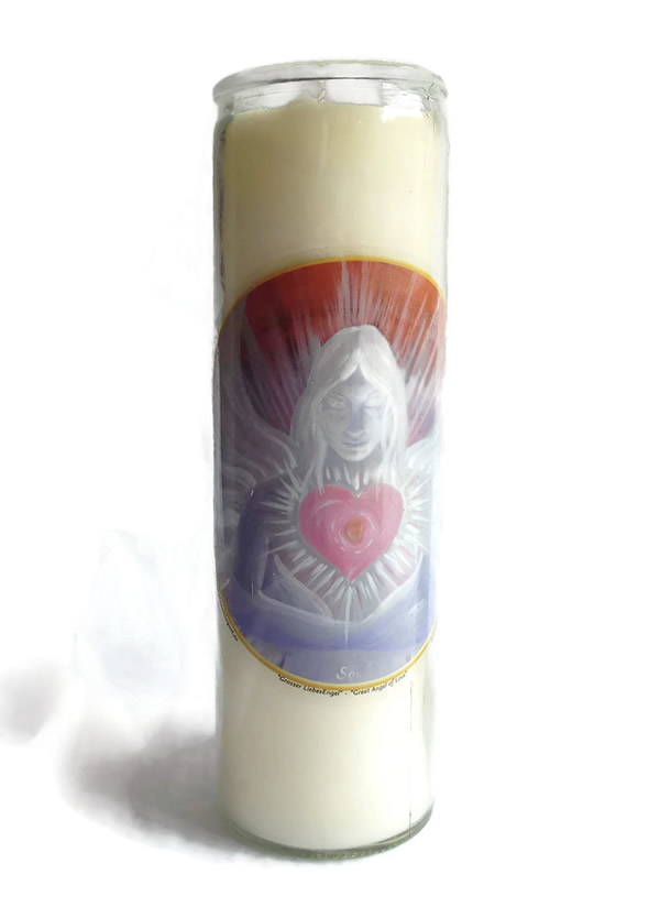 Great Angel of Love Candle in Glass Holder
