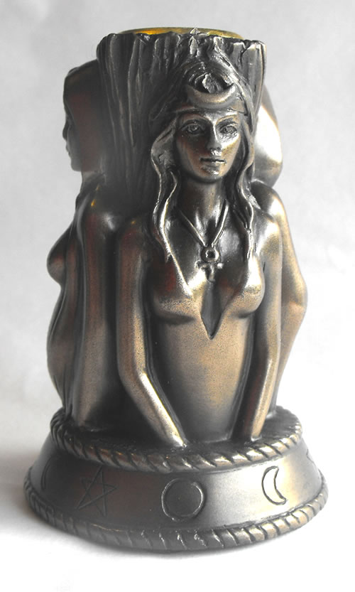 Maiden Mother Crone Triple Goddess Candlestick