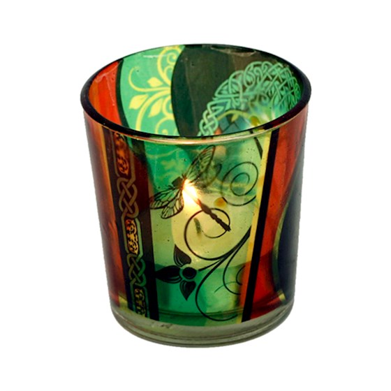 Tree of Life Design Glass Votive and T-Light Holder