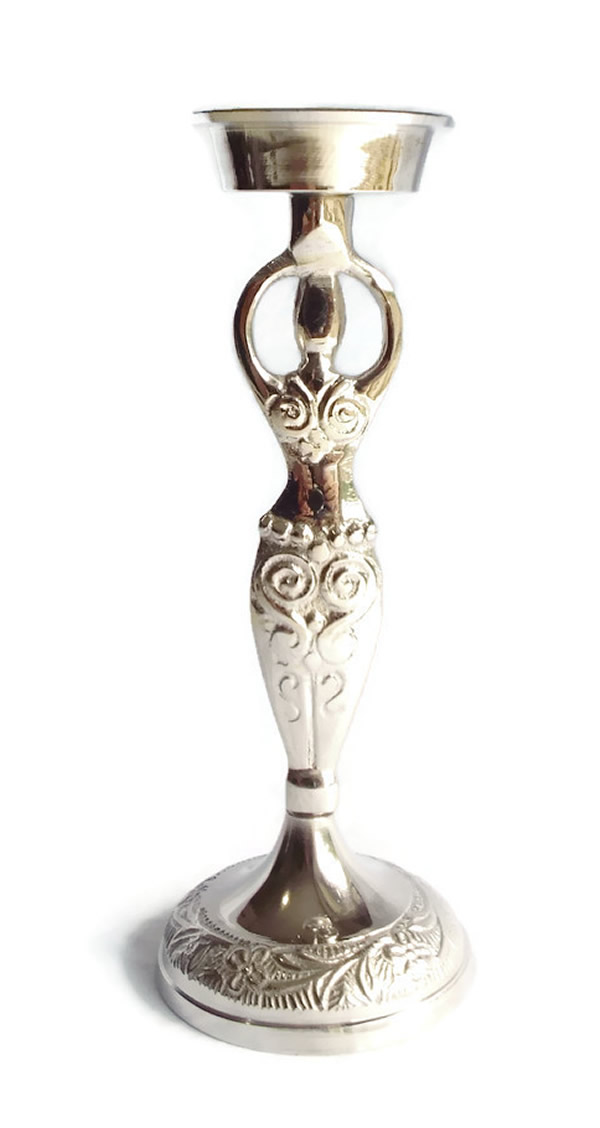 Silver Goddess Candle Holder