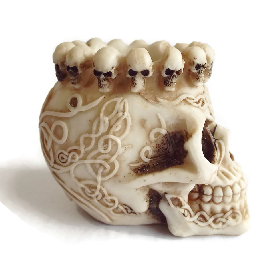 Celtic Skull Candle Holder