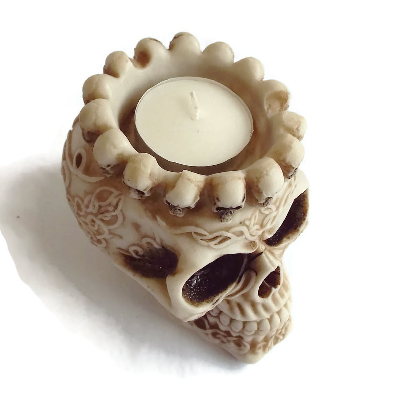 Celtic Skull Candle Holder