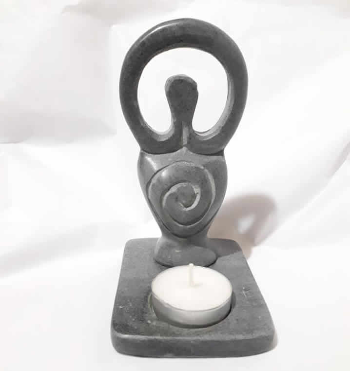 Stone Goddess Candle Holder