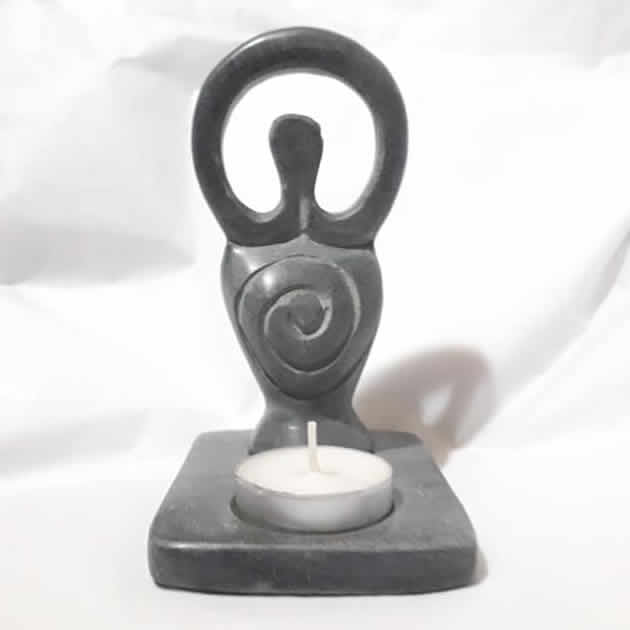 Stone Goddess Candle Holder