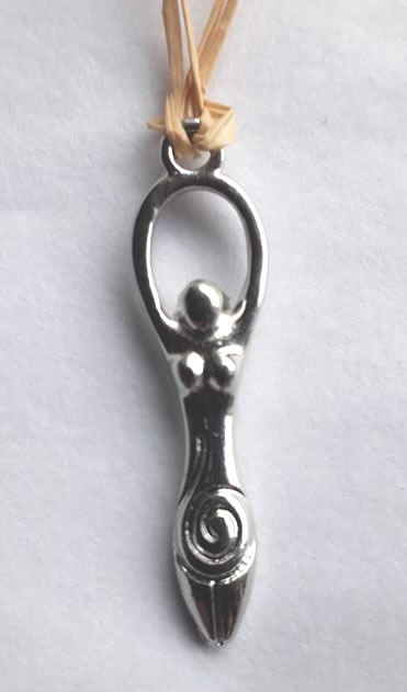 Ostara Beeswax Candle Silver Metal Goddess Charm