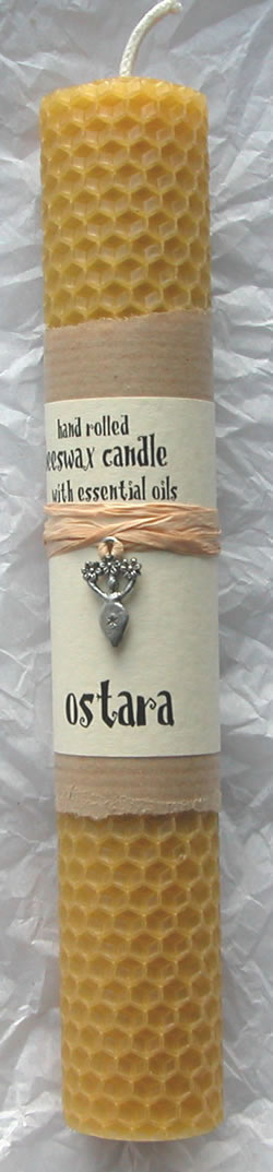 Ostara Sabbat Beeswax Candle with Charm