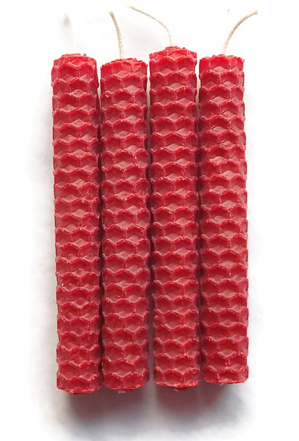 Bright Red Beeswax Spell Candles