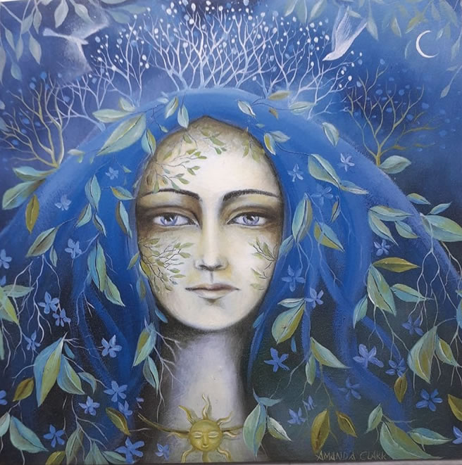 Tree Maiden Greetings Card by Amanda Clarke