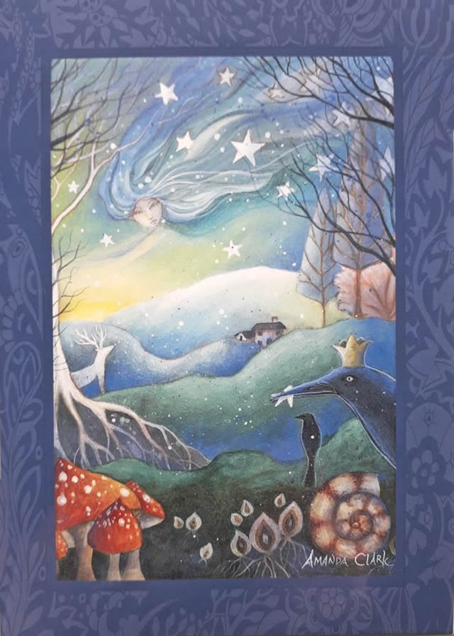 Yule Greetings Card by Amanda Clark