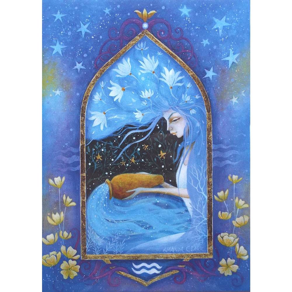 Aquarius Sun Sign Greetings Card