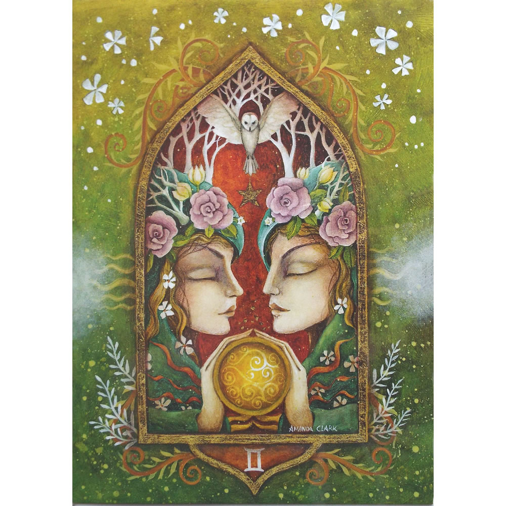 Amanda Clark Gemini Zodiac Greetings Card