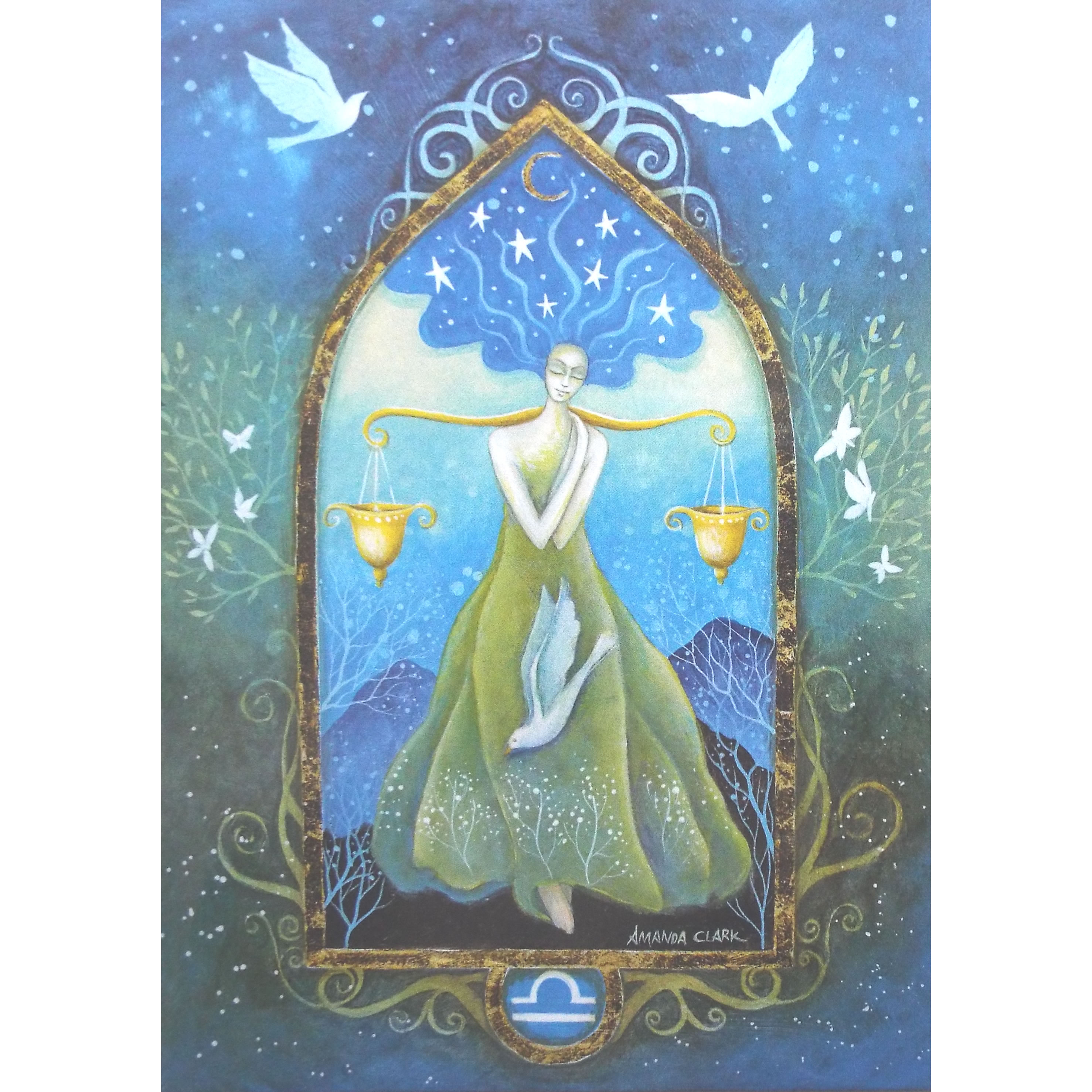 Amanda Clark Libra Zodiac Greetings Card