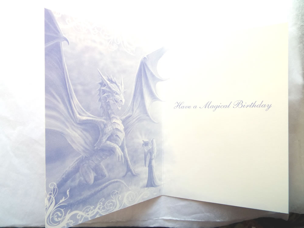 Inside Bluebell Unicorn Birthday Card by Anne Stokes