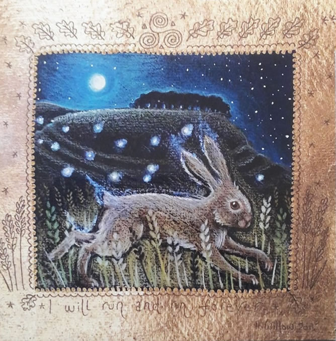 Coldest Night greetings card by Hannah Willow Hare in the Snow