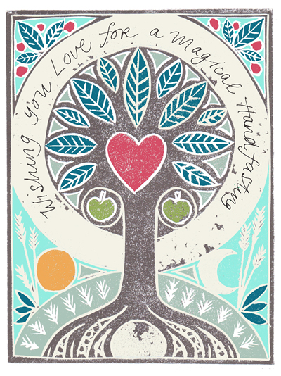 Handfasting Greetings Card by Jaine Rose