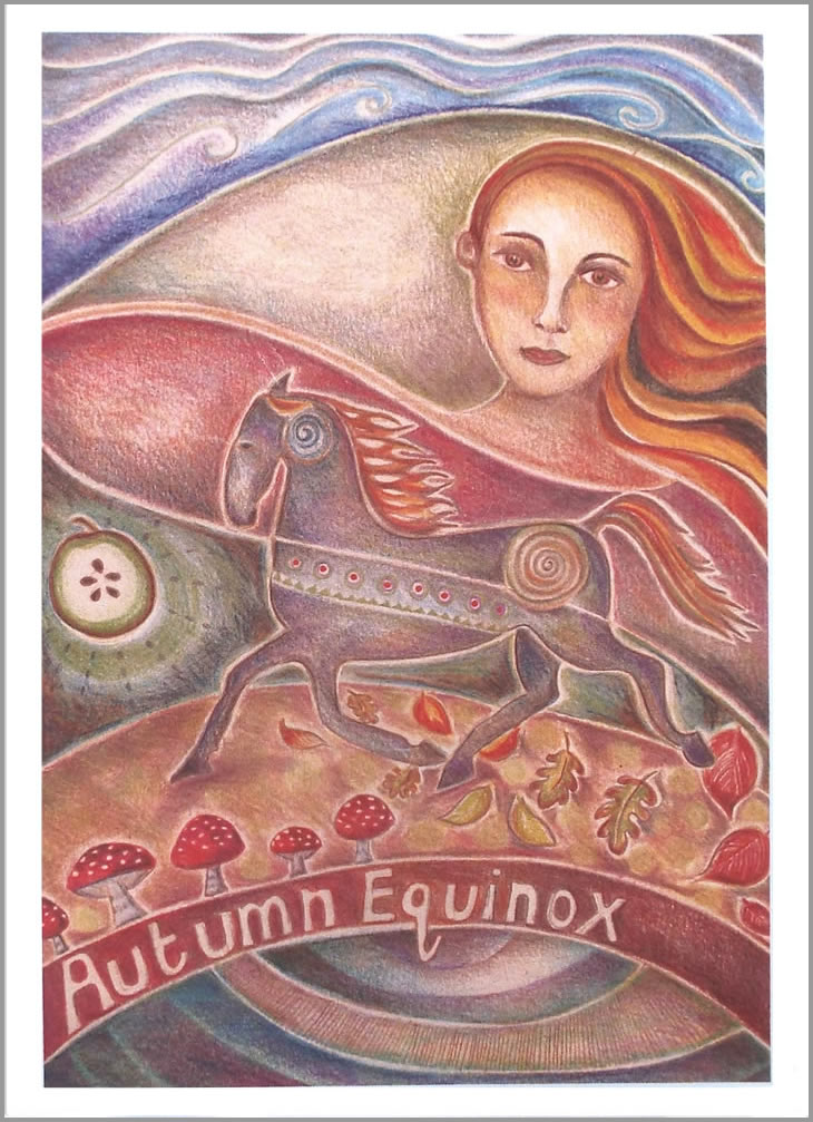 Mabon Greetings Card by Jaine Rose