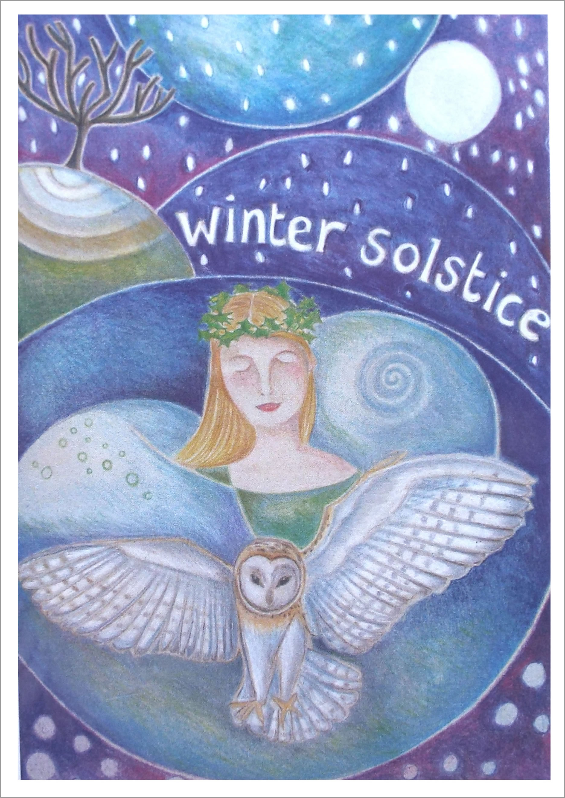 Yule Greetings Card by Jaine Rose