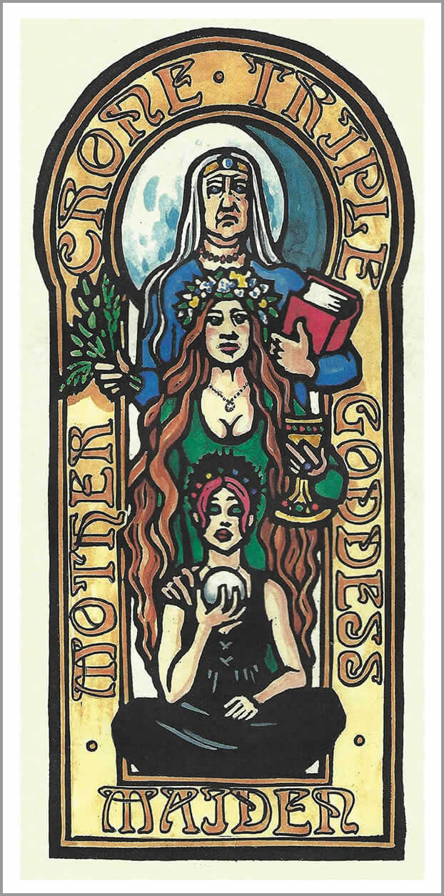 Triple Goddess Greetings Card by Karen Cater