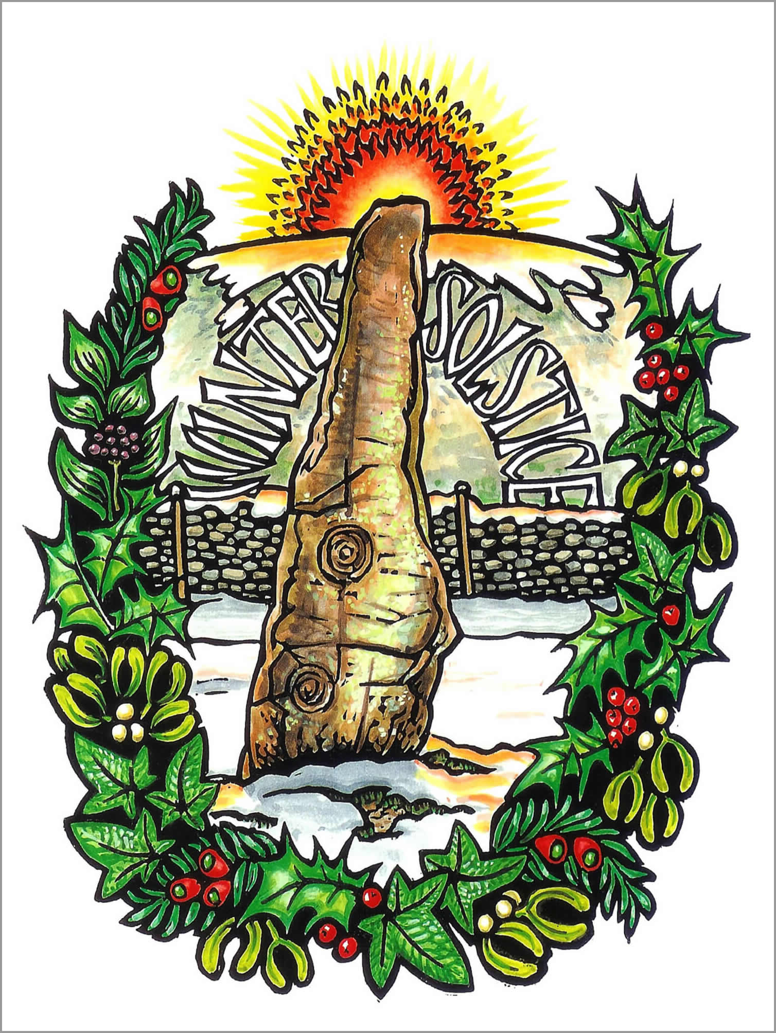 Yule Greetings Card by Karen Cater