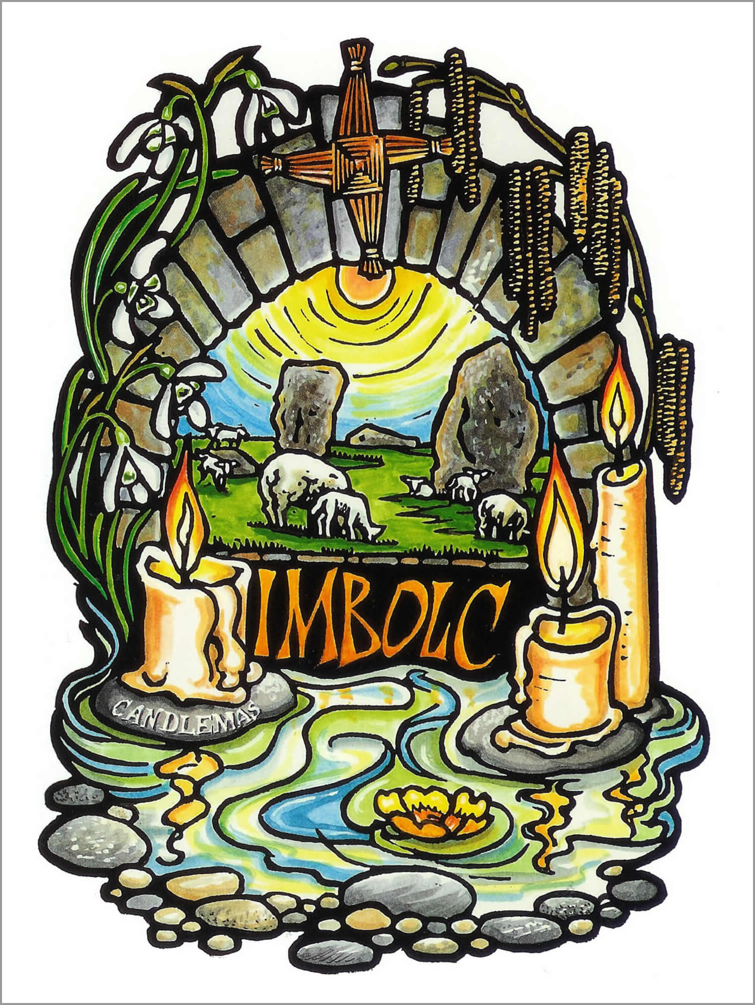 Imbolc Greetings Card by Karen Cater