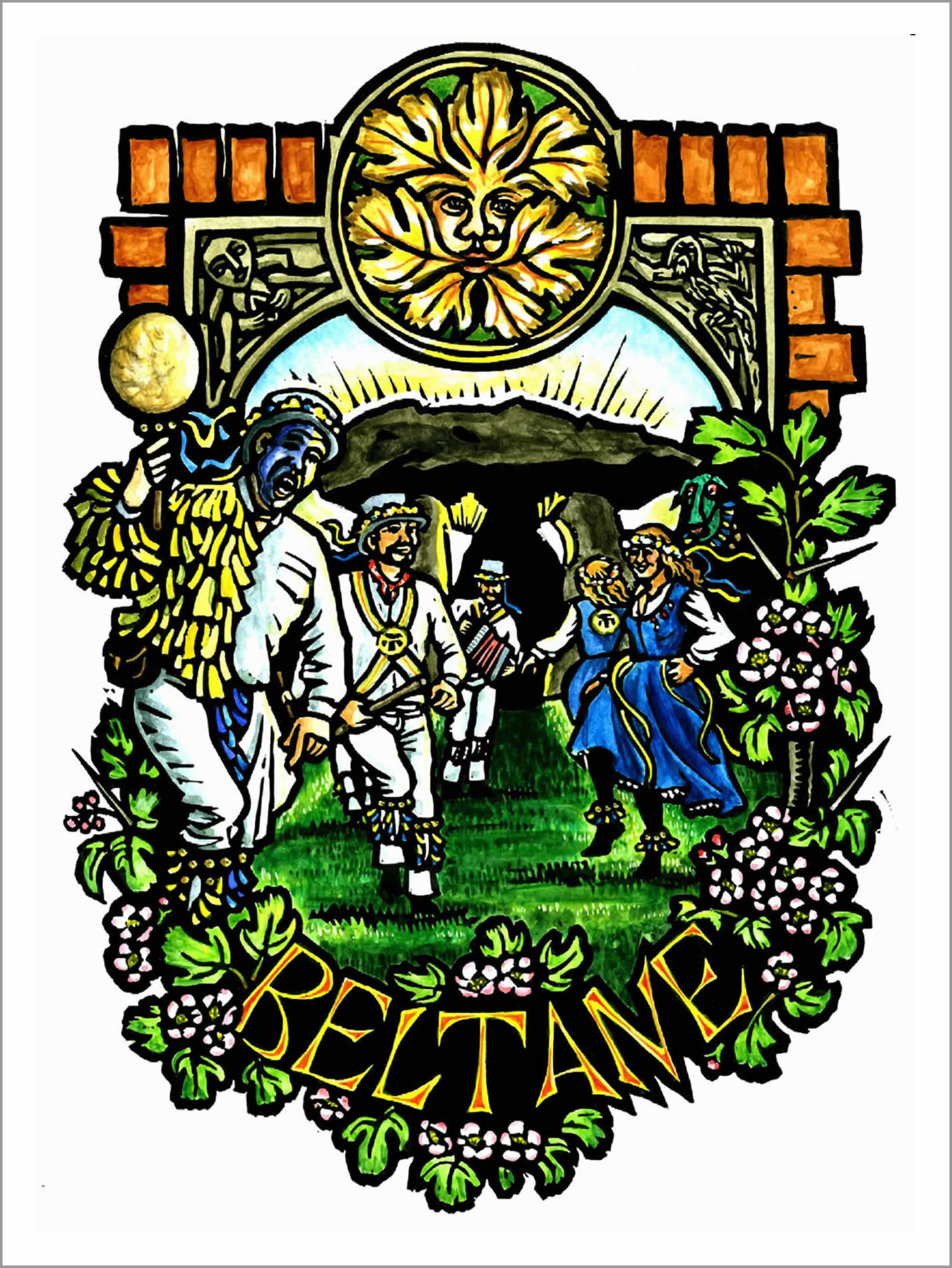 Beltane Greetings Card by Karen Cater