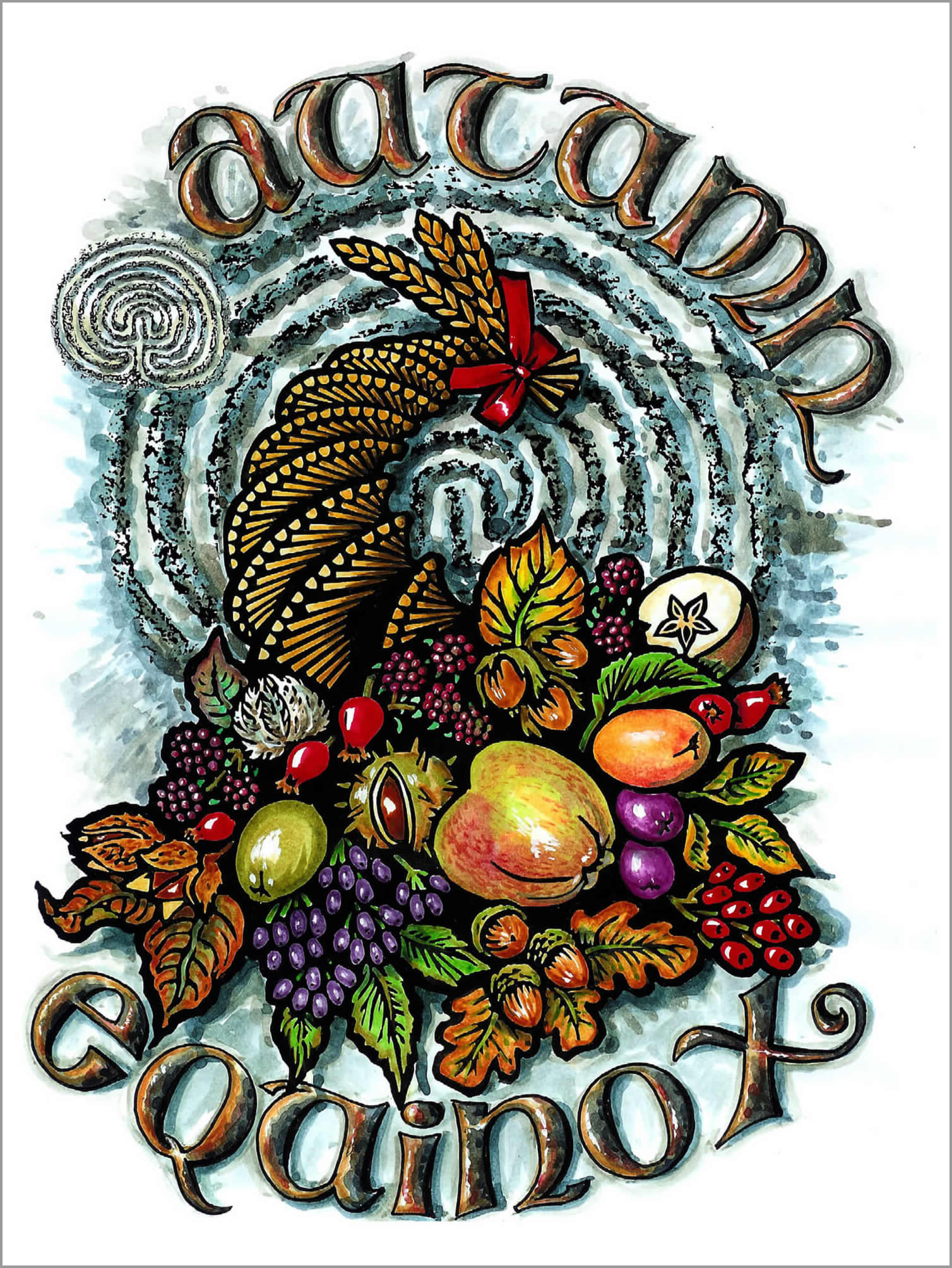 Mabon Greetings Card by Karen Cater