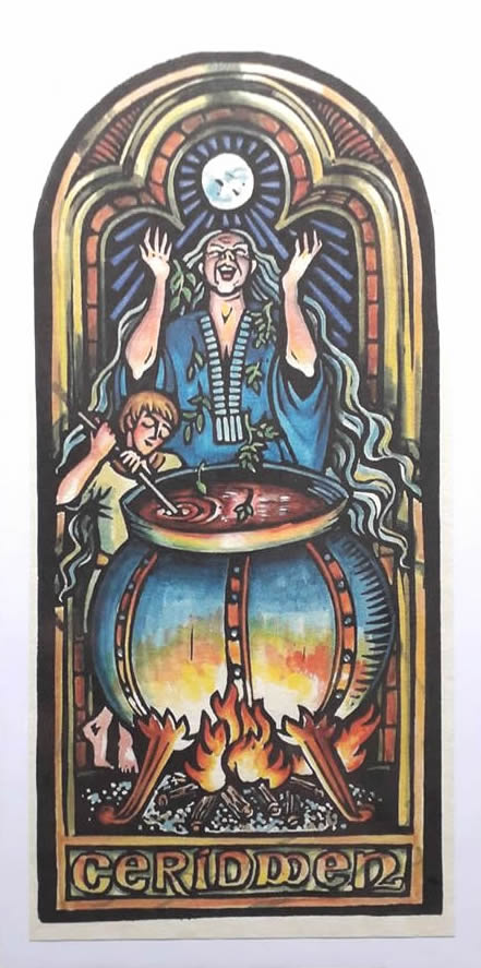 Goddess Ceridwen Greetings Card by Karen Cater