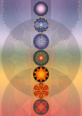 Chakras Greetings Card by Meraylah Allwood