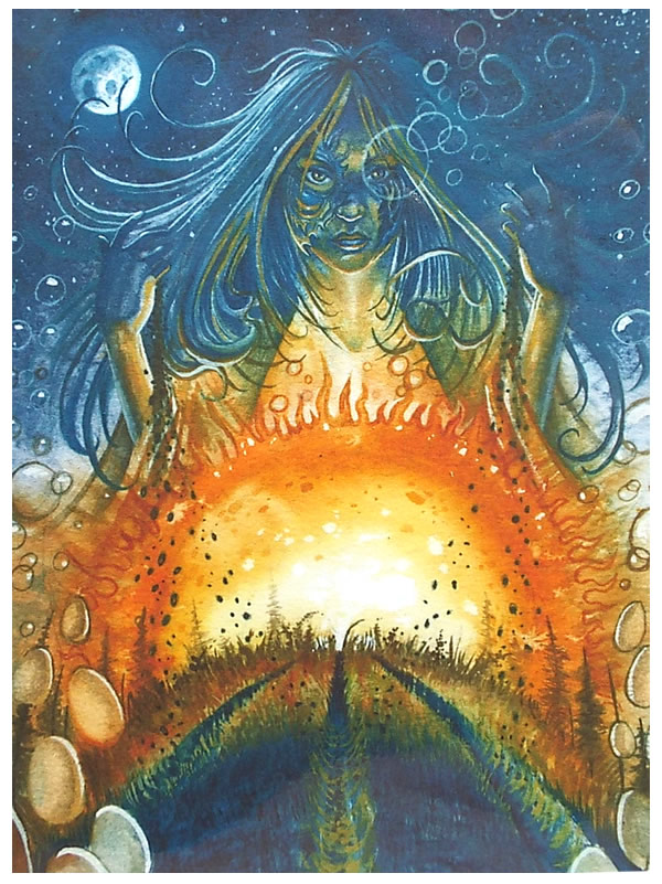 Ostara Greetings Card by Neil Sims