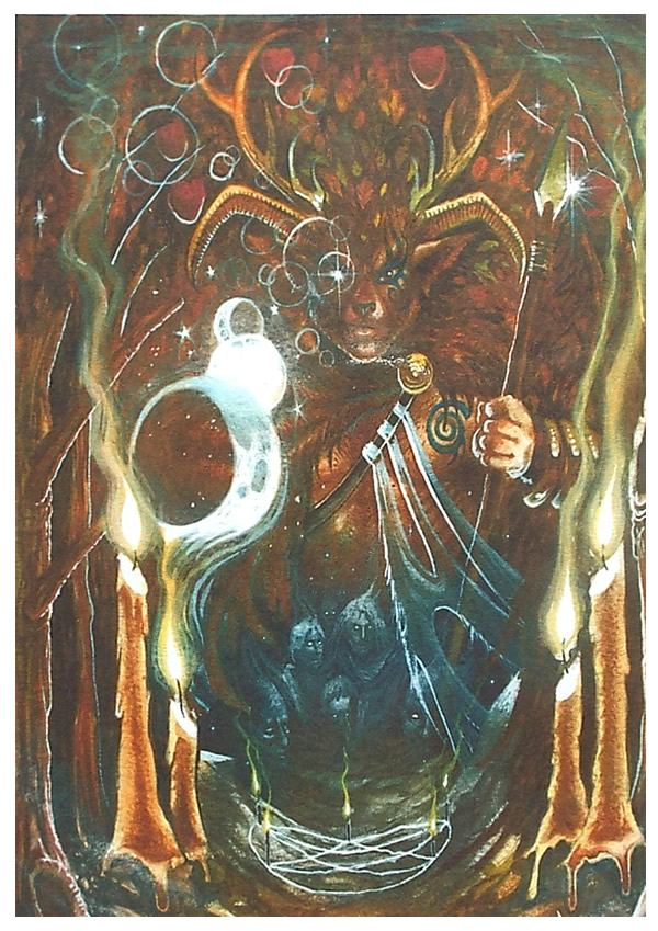 Samhain Greetings Card by Neil Sims