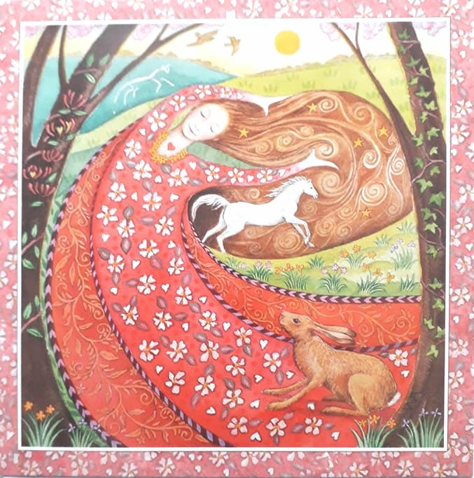 Beltane Greetings Card by Wendy Andrew