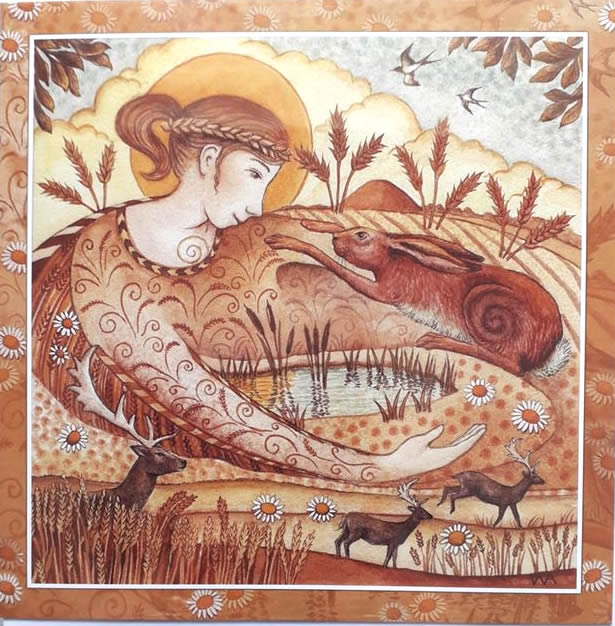 Lammas Greetings Card by Wendy Andrew