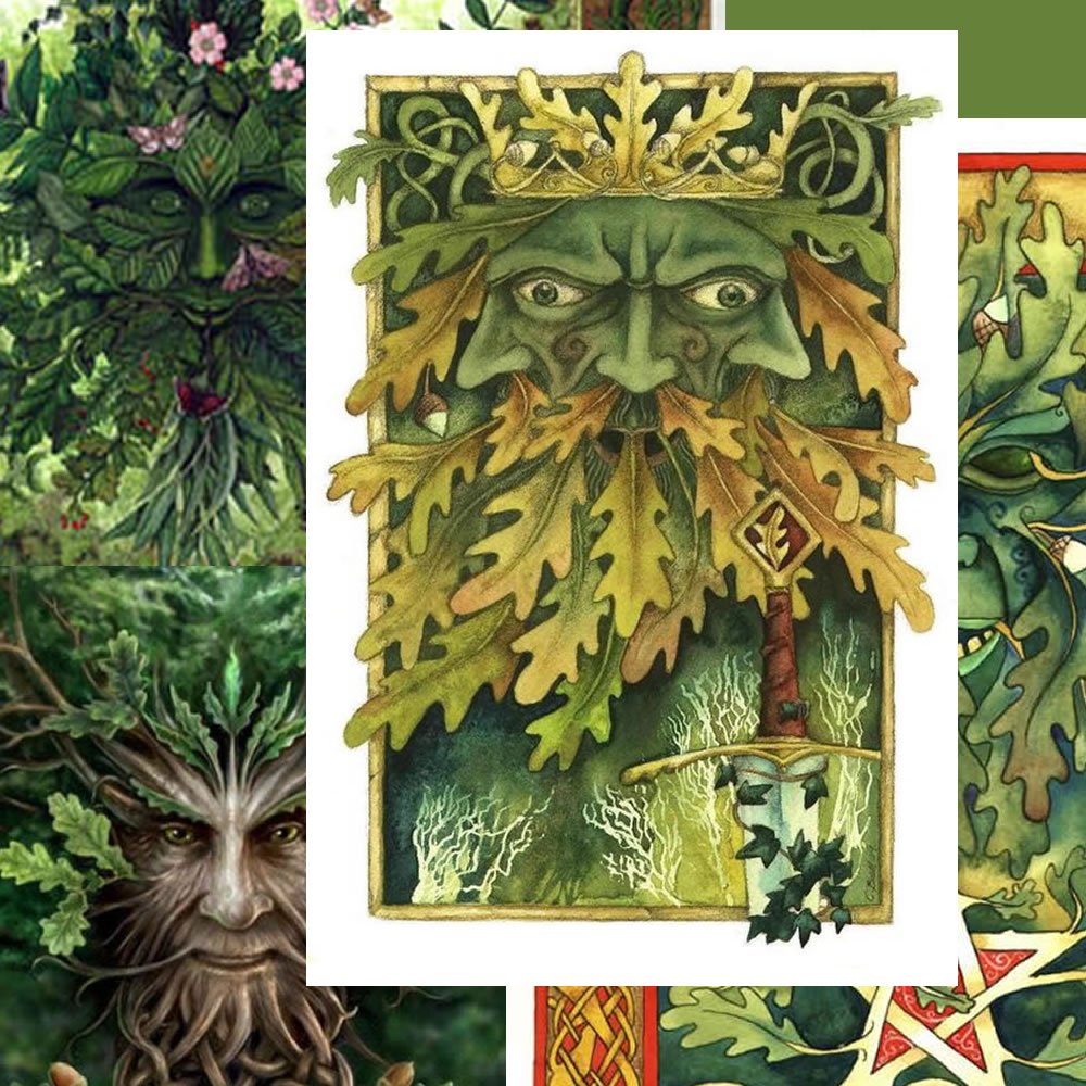 Green Man Greetings Cards