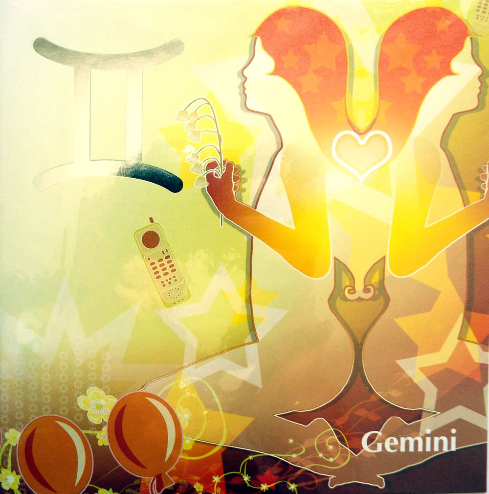 Gemini Sun Sign Greetings Card
