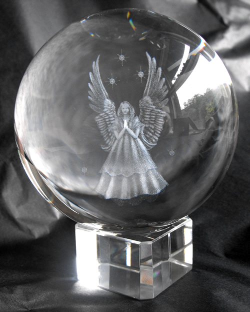 80mm Diameter Angel Crystal Ball 