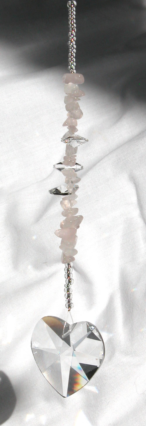 Love Crystal Cascade with Rose Quartz Gemstones