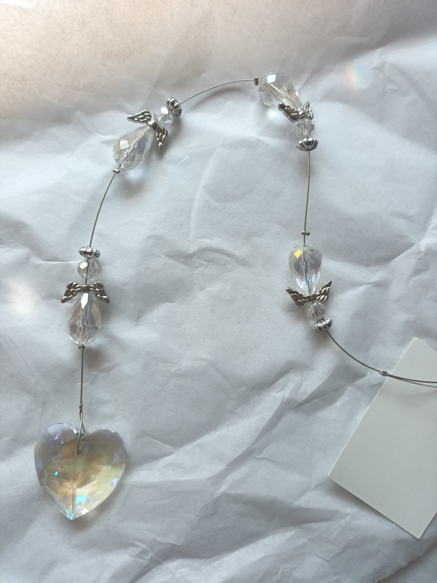 Hanging Crystal Angel Long Cascade
