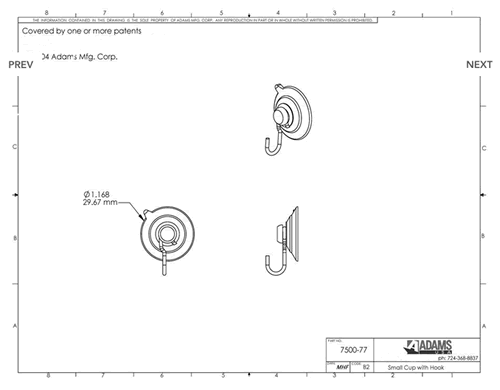 32mm Suction Cup Window Hooks for Window Crystals Drawing