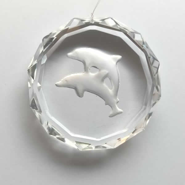 Dolphin Disc Hanging Window Crystal