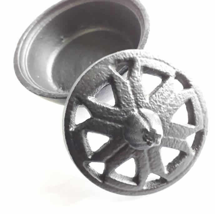 Black Cast Metal Incense Holder