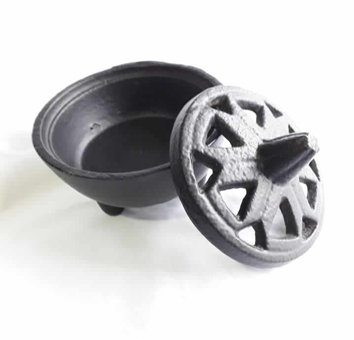 Black Cast Metal Incense Holder