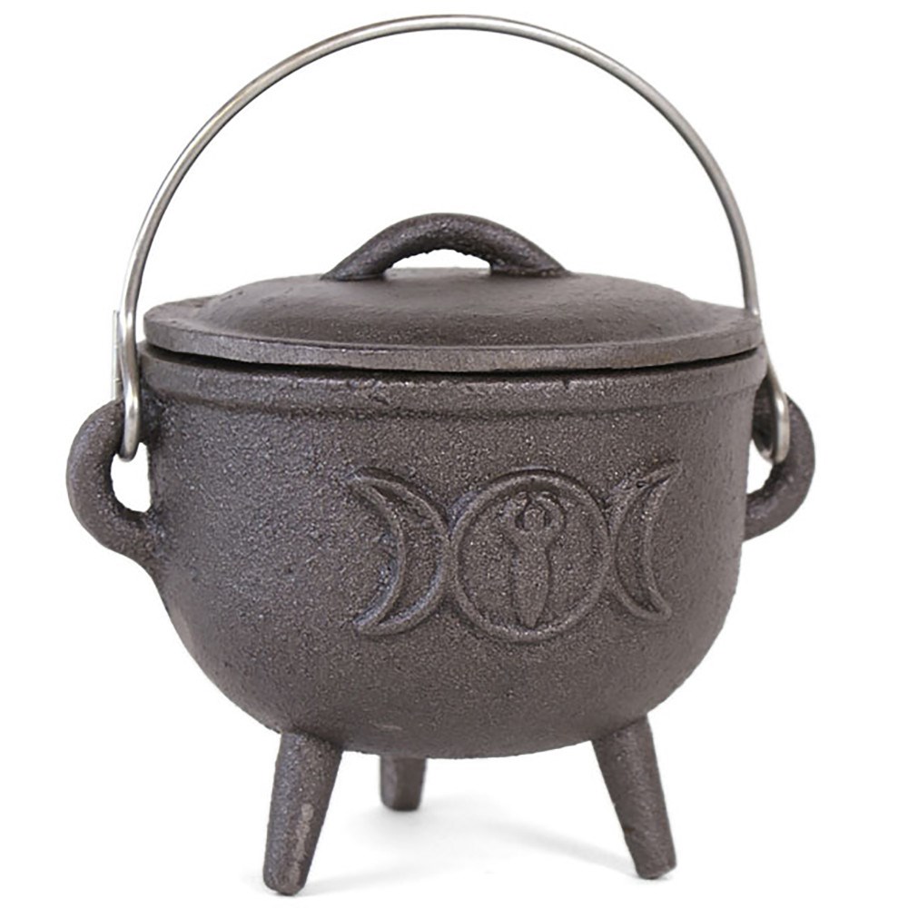 Medium Gunmetal Triple Moon Cauldron