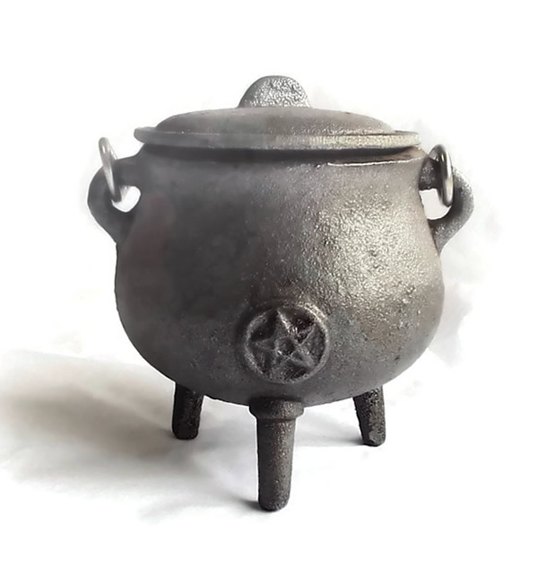 Small Gunmetal Pentagram Cauldron