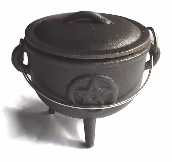 Medium Gunmetal Pentagram Cauldron