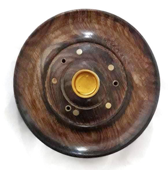 Round Wooden Incense Holder