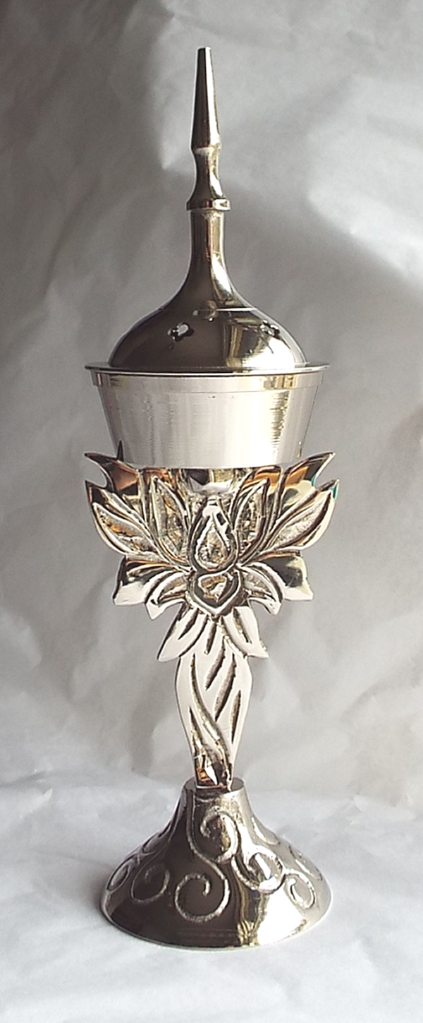 Silver Lotus Incense Holder